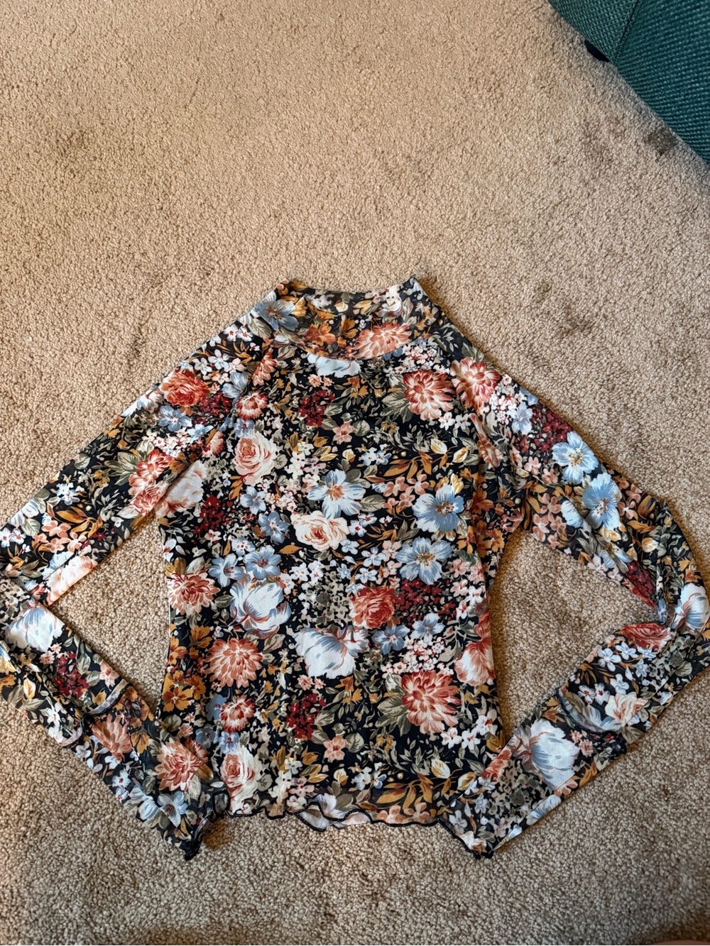 12th Tribe Floral Long-Sleeve Mock Neck